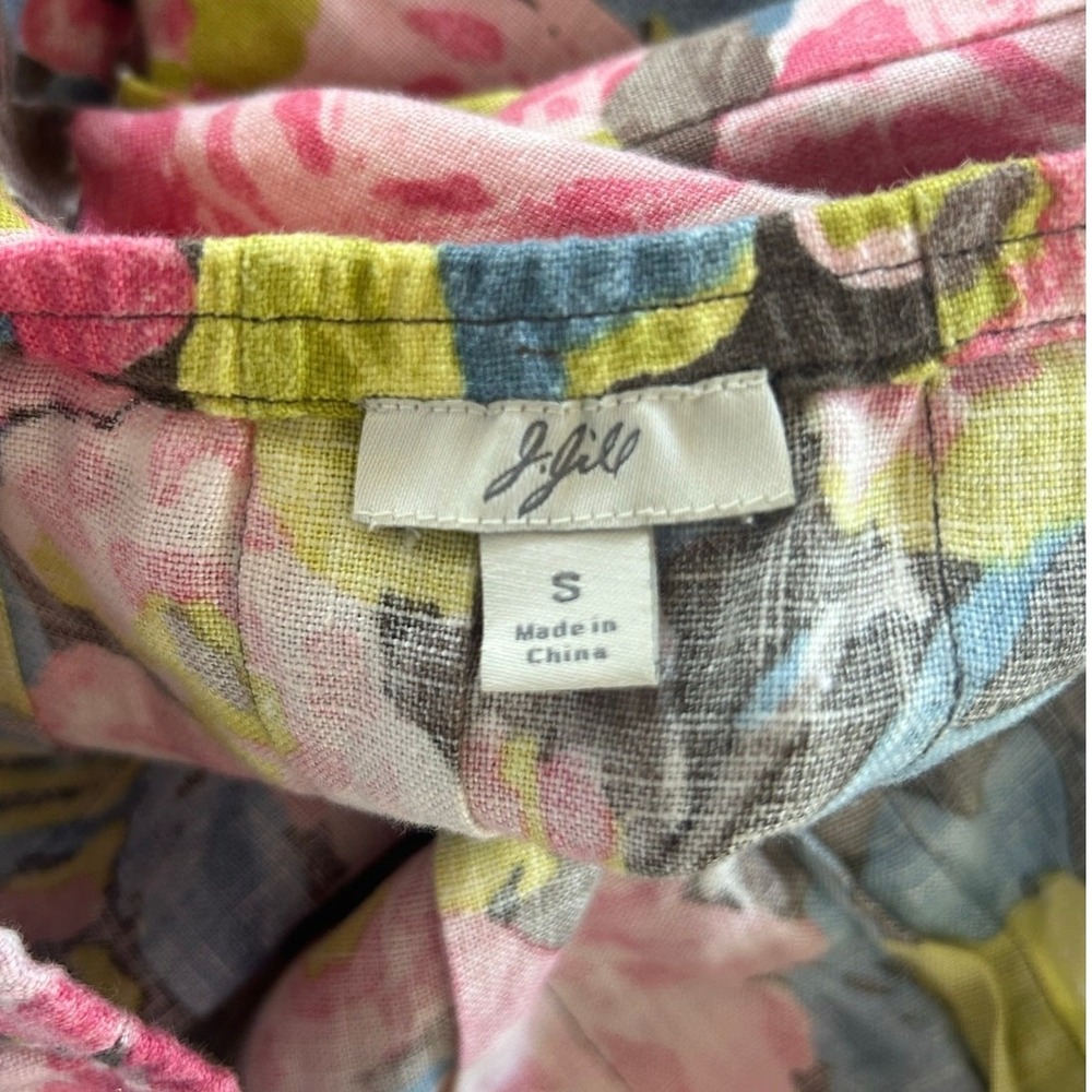 J. Jill Skirt 100% Linen Pleated Floral Feminine Cottagecore Colorful‎ Sz Small - Picture 5 of 7